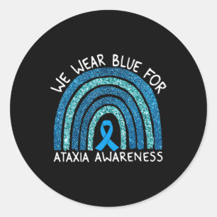 Pegatina Redonda Usamos Azul Para Concienciación Ataxia Regalo Arco