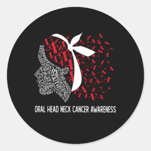 Pegatina Redonda Usamos Blanco Rojo Para Adquirir Cáncer De Cuello 