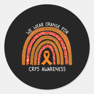 Pegatina Redonda Usamos Cinta Naranja Para Concienciar A Los CRPS A