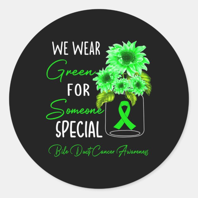 Pegatina Redonda Usamos Conciencia Sobre El Cáncer De Bicicleta Ver (Anverso)