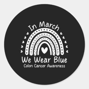 Pegatina Redonda Usamos el colon azul para la toma de conciencia Co