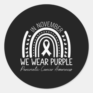 Pegatina Redonda Usamos Morado Conciencia Pancreática Sobre El Cánc