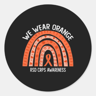 Pegatina Redonda Usamos Naranja Para Concienciación De RSD CRPS