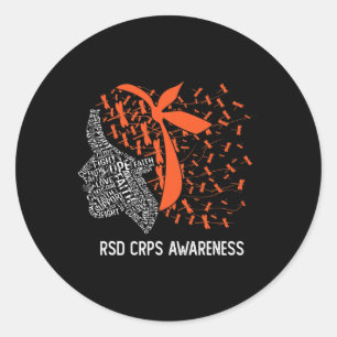 Pegatina Redonda Usamos Naranja Para Concienciación De Rsd Crps 2