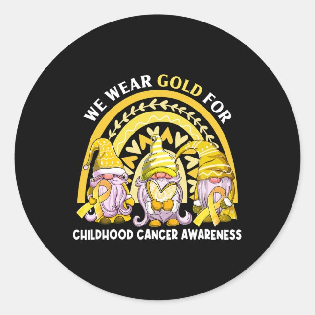 Pegatina Redonda Usamos Oro Para La Gnomie De Conciencia Sobre El C (Anverso)