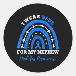 Pegatina Redonda Usar Azul Para La Conciencia Del T1d Diabetes Tipo