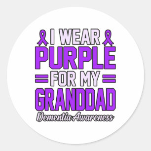 Pegatina Redonda Usar Morado Por la Conciencia del Abuelo Heimerhei