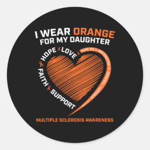 Pegatina Redonda Usar Naranja Para Mi Hija Esclerosis Múltiple Awa