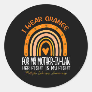 Pegatina Redonda Usar Naranja para mi suegra esclerosi múltiple