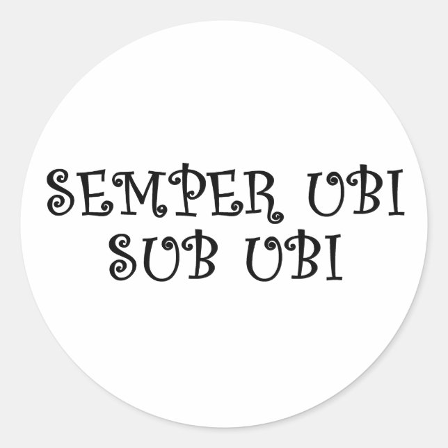 Pegatina Redonda Usar siempre ropa interior (latín) (Anverso)