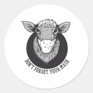 Pegatina Redonda Usar Una Máscara Diciendo