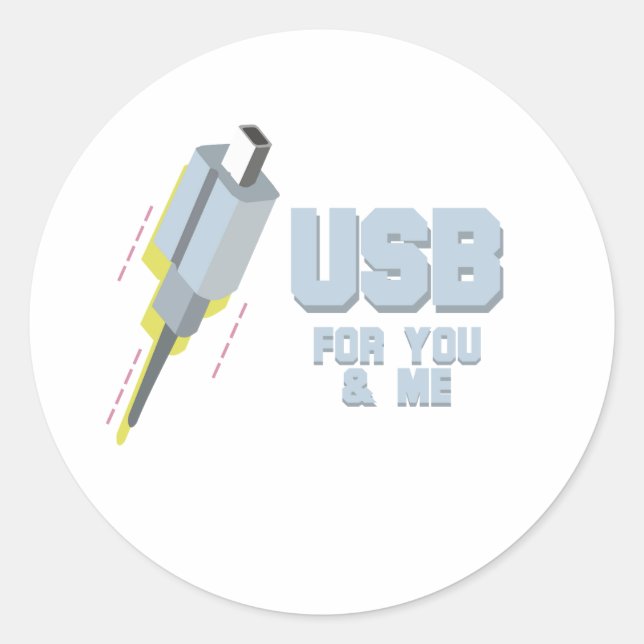 PEGATINA REDONDA USB PARA USTED Y PARA MÍ (Anverso)