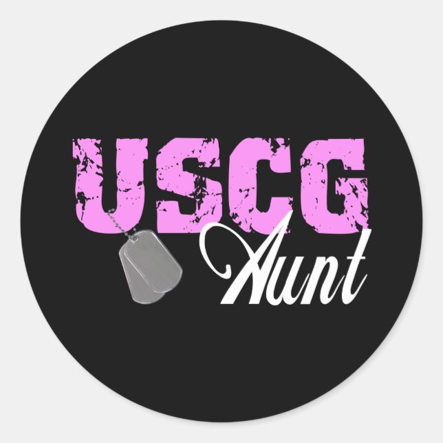 Pegatina Redonda uscg99aunt2blk (Anverso)