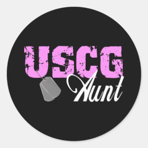 Pegatina Redonda uscg99aunt2blk