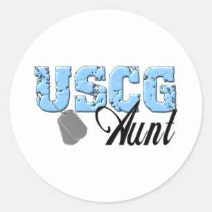 Pegatina Redonda uscg99aunt3