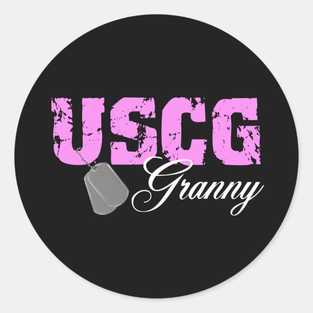Pegatina Redonda uscg99granny2blk (Anverso)
