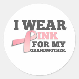Pegatina Redonda Usé ROPA PARA MI ABUELA Cáncer de Mama