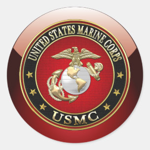 Pegatina Redonda USMC EGA [Edición Especial] [3D]