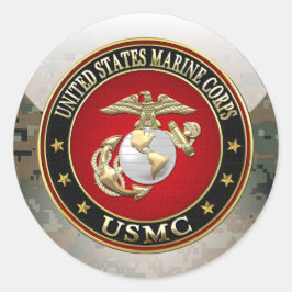 Pegatina Redonda USMC EGA [Edición Especial] [3D]