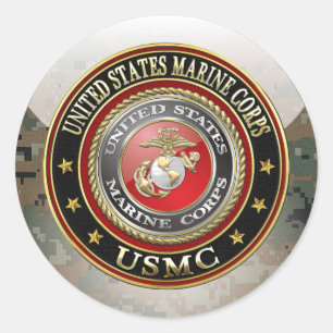 Pegatina Redonda USMC Emblem [Edición Especial] [3D]