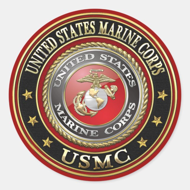 Pegatina Redonda USMC Emblem [Edición Especial] [3D] (Anverso)