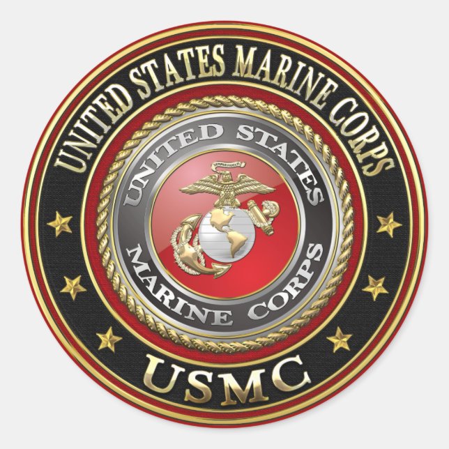 Pegatina Redonda USMC Emblem [Edición Especial] [3D] (Anverso)
