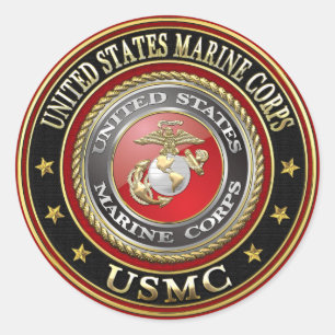 Pegatina Redonda USMC Emblem [Edición Especial] [3D]
