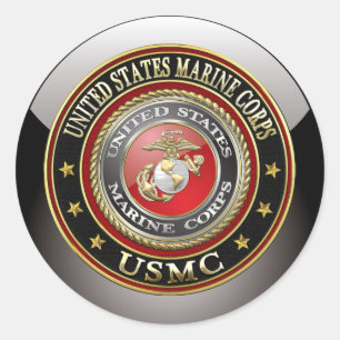 Pegatina Redonda USMC Emblem [Edición Especial] [3D]