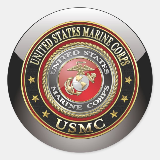 Pegatina Redonda USMC Emblem [Edición Especial] [3D] (Anverso)