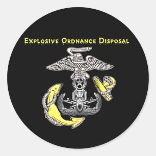PEGATINA REDONDA USMC EOD