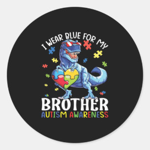Pegatina Redonda Uso Azul Para Concienciar Sobre El Autismo De Mi H