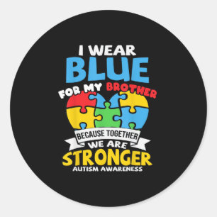 Pegatina Redonda Uso Azul Para Concienciar Sobre El Autismo De Mi H