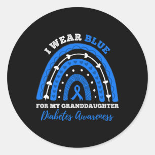 Pegatina Redonda Uso Azul Para La Nieta T1d Tipo 1 Diabetes