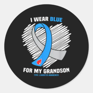Pegatina Redonda Uso Azul Para Mi Nieto Tipo 1 Awaren De Diabetes
