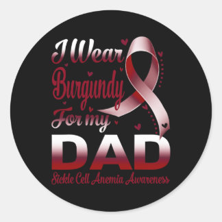 Pegatina Redonda Uso Borgoña Para Mi Papá Enfermedad De Anemia