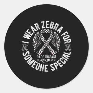 Pegatina Redonda Uso Cebra Para Alguien Con Enfermedad Rara Especia