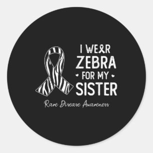 Pegatina Redonda Uso Cebra Para Mi Hermana Raras Conciencia Sobre L