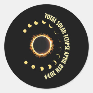 Pegatina Redonda Uso del grupo de coincidencia de eclipse solar 8 d