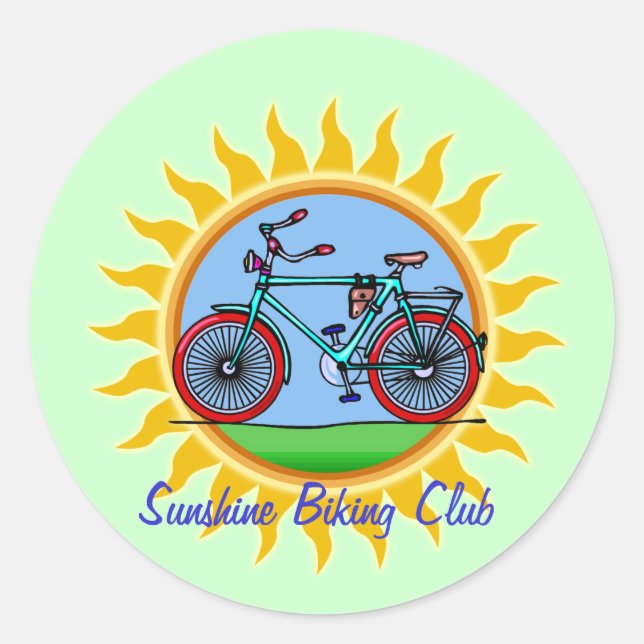 Pegatina Redonda Uso del logotipo del club de ciclismo personalizad (Anverso)