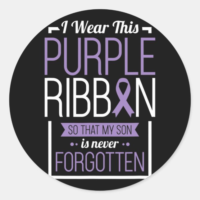 Pegatina Redonda Uso Este Día De Concienciación Sobre La Sobredosis (Anverso)