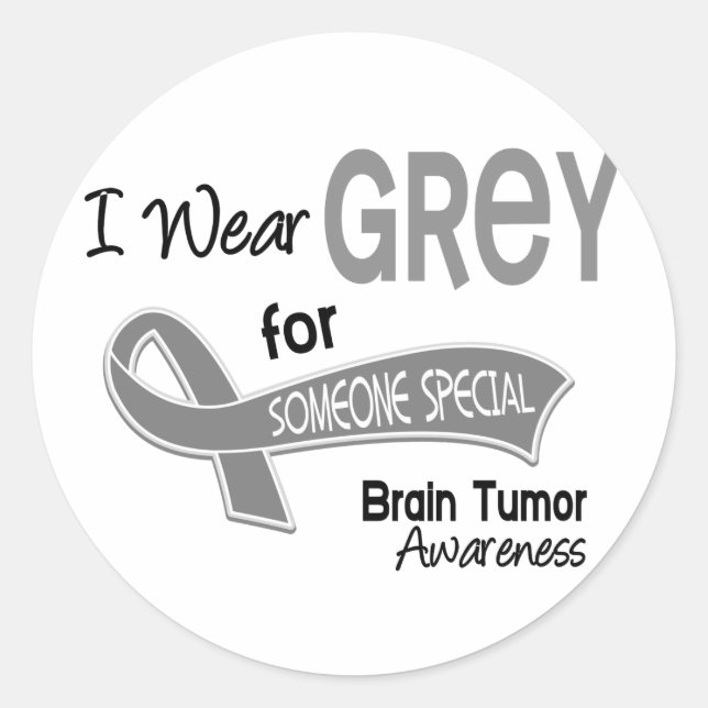 Pegatina Redonda Uso Gris Para Alguien Especial 42 Tumor Cerebral (Anverso)