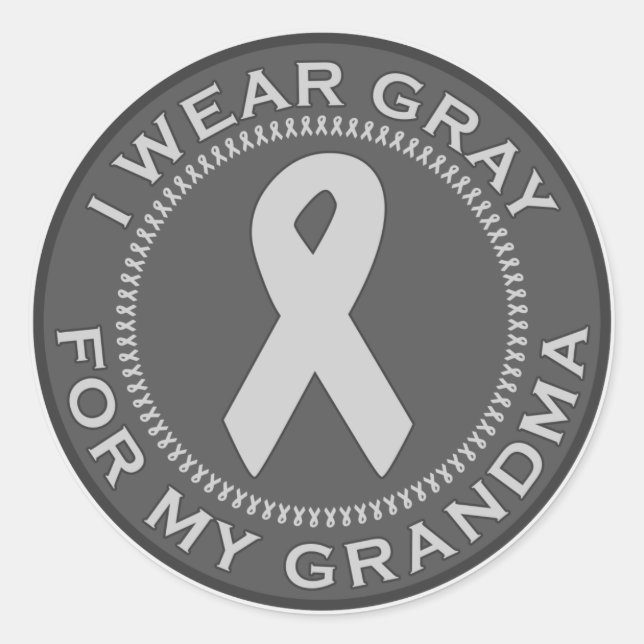Pegatina Redonda Uso Gris Para Mi Abuela (Anverso)