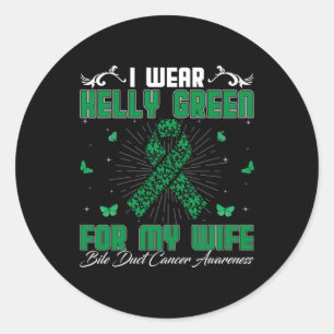 Pegatina Redonda Uso Kelly Green Para Mi Esposa Bile Duct Cancer
