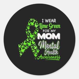 Pegatina Redonda Uso Lime Green Para Mi Mamá - Consciente De La Sal