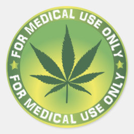 Pegatina Redonda Uso médico Marajuana