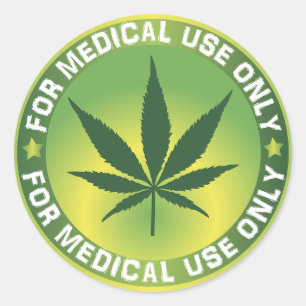 Pegatina Redonda Uso médico Marajuana