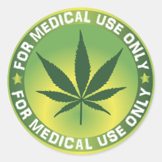 Pegatina Redonda Uso médico Marajuana