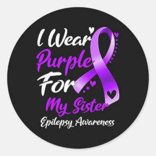 Pegatina Redonda Uso Morado Para Mi Hermana Epilepsia Awareness Gif