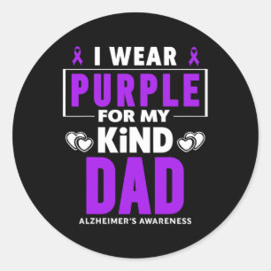 Pegatina Redonda Uso morado por la conciencia de mi padre Heimerhei