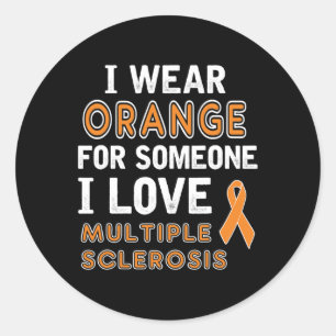 Pegatina Redonda Uso Naranja - Conciencia de Esclerosis Múltiple